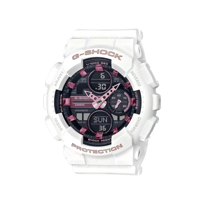 G-Shock - Ladies Compact G-Shock White Analog/Digital Resin Watch Black Dial