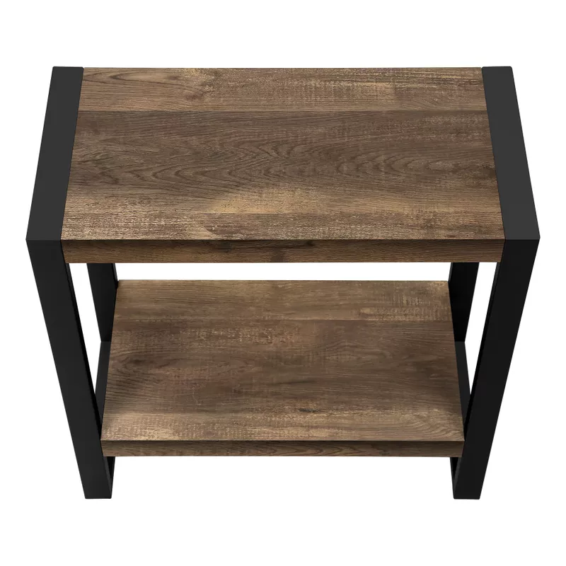 Accent Table/ Side/ End/ Nightstand/ Lamp/ Living Room/ Bedroom/ Metal/ Laminate/ Brown/ Black/ Contemporary/ Modern