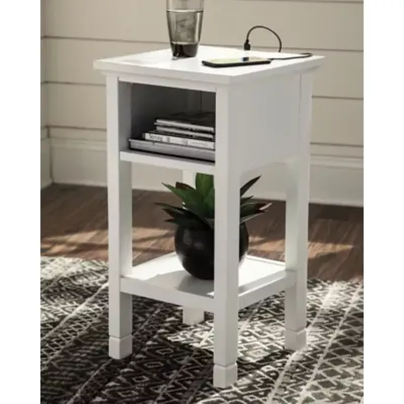 White Marnville Accent Table