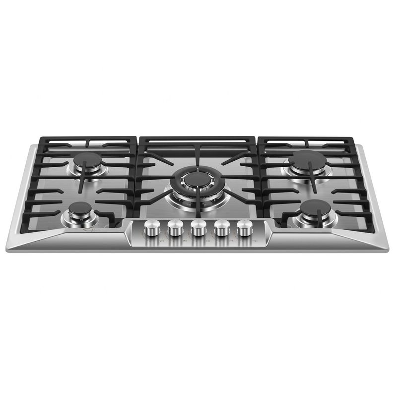 Built-in 36" Gas Cooktop - 5 Sealed Burners Cook Tops in Stainless Steel - 36"