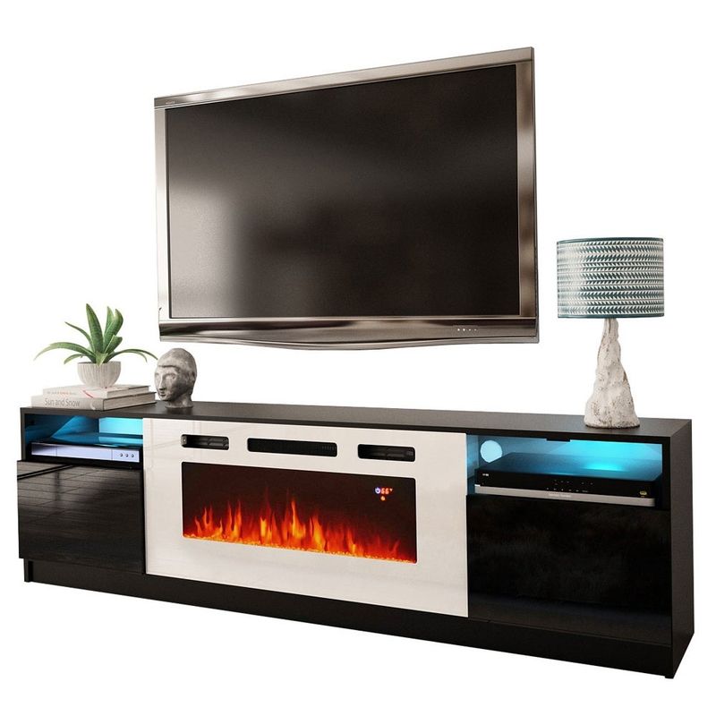Rent to own Strick & Bolton Amsden Electric Fireplace TV Stand Gray