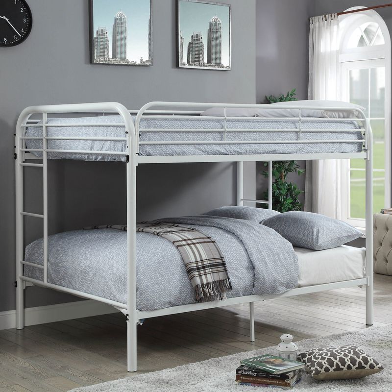 Braden Contemporary Full over Full Bunk Bed by FOA - Silver