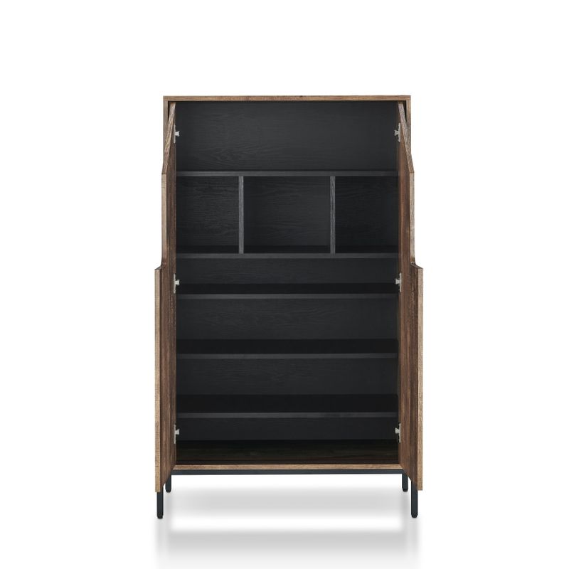 Furniture of America Santee Rustic 8-shelf Shoe Cabinet