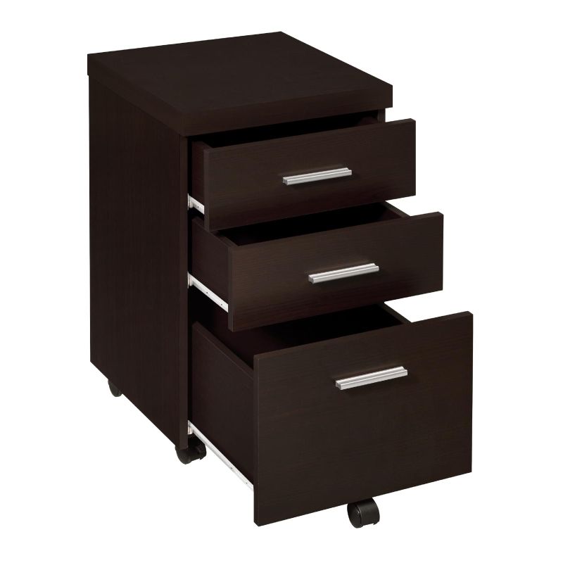 Skylar 3-drawer Mobile Storage Cabinet Cappuccino