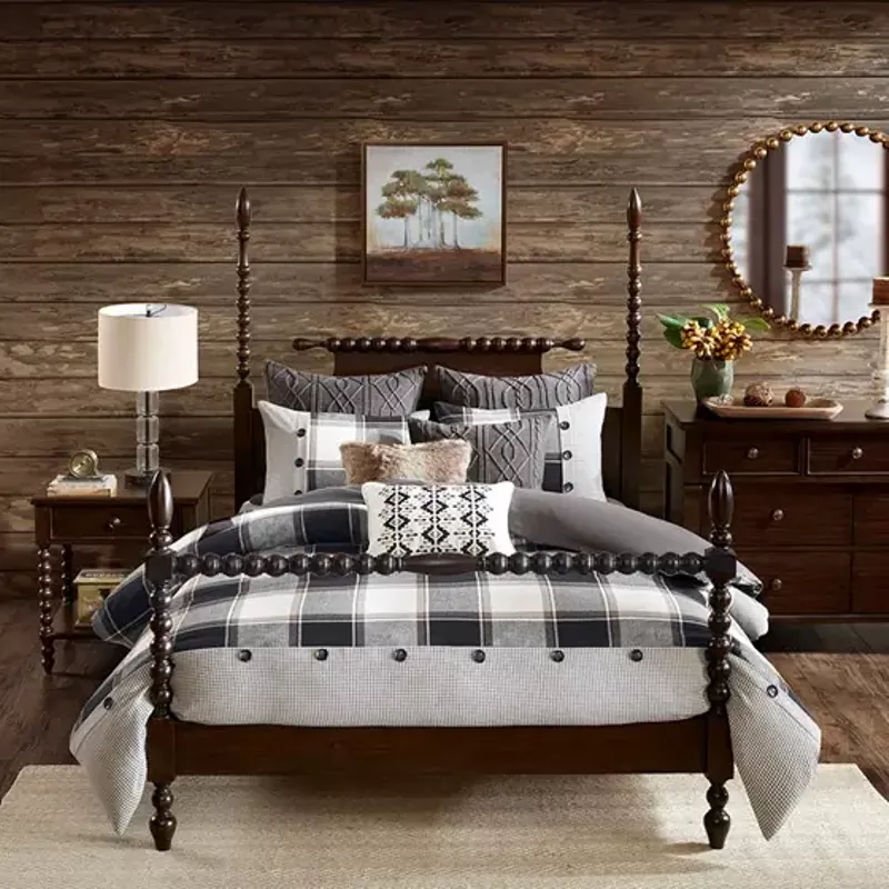 Brown Urban Cabin Cotton Jacquard Comforter Set King
