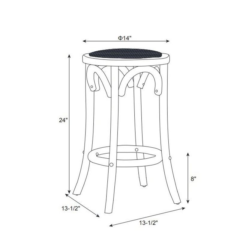 Flint Rattan Seat Backless Counter Stool - Single - Tan - Counter height