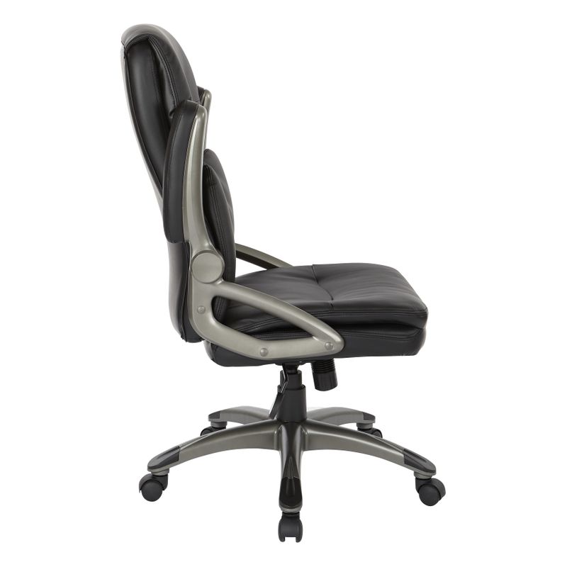 Executive High-Back  Bonded Leather Chair with Titanium Accents