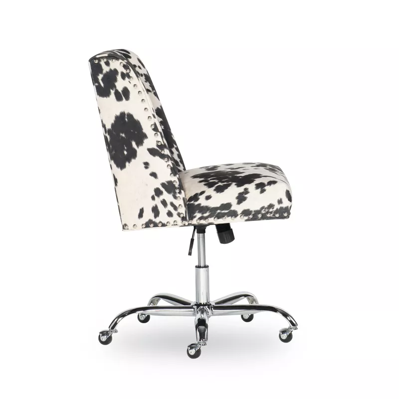 Delafield Office Chair Black And White Cow Print