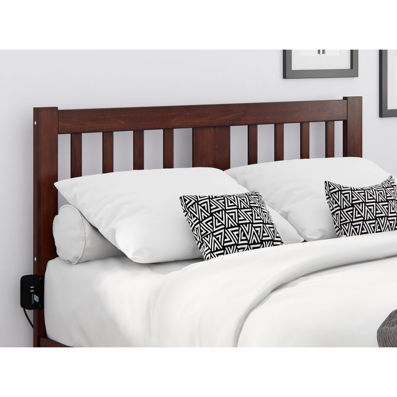 Tahoe Headboard with USB Turbo Charger - Walnut - Queen