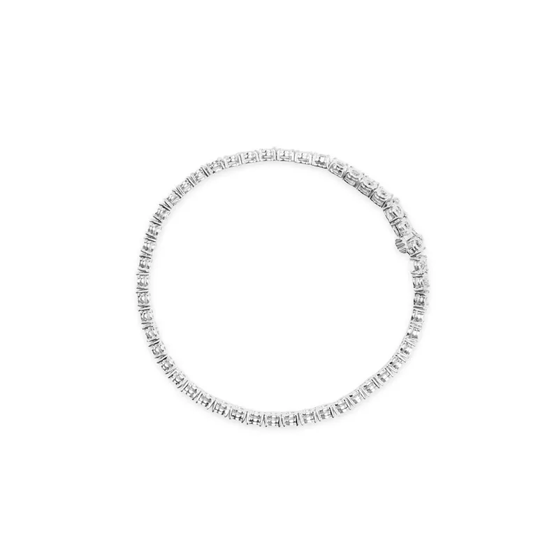 .925 Sterling Silver 1cttw Rose Cut Diamond Miracle Tennis Bracelet (I-J Color, I3 Clarity) - Choice of Metal Color and Length