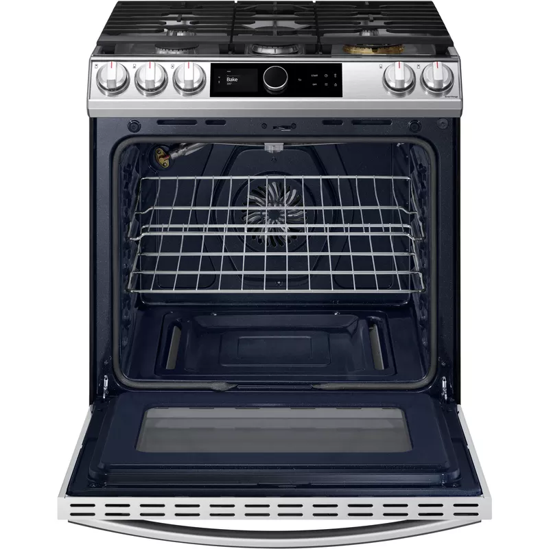 Samsung 6.0-Cu. Ft. Slide-In Front Control Gas Range with Smart Dial and Air Fry, Stainless Steel