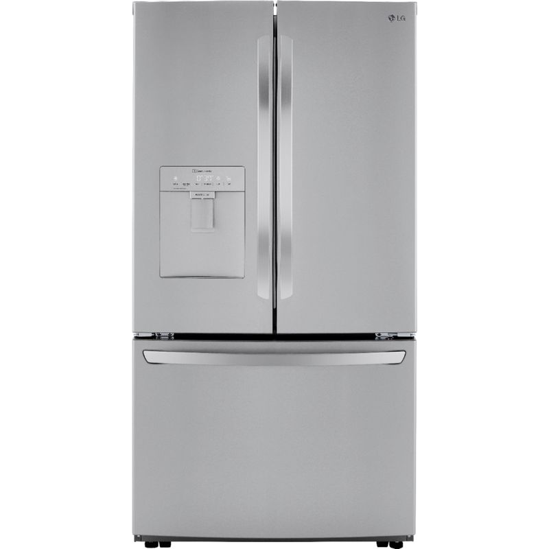 Front Zoom. LG - 29 Cu. Ft. French Door Smart Refrigerator with Ice Maker and External Water Dispenser - Stainless steel