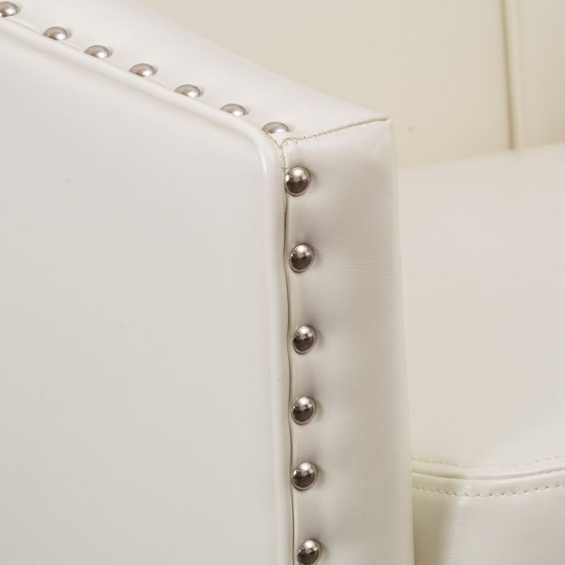 Austin Ivory Bonded Leather Club Chair by Christopher Knight Home - -