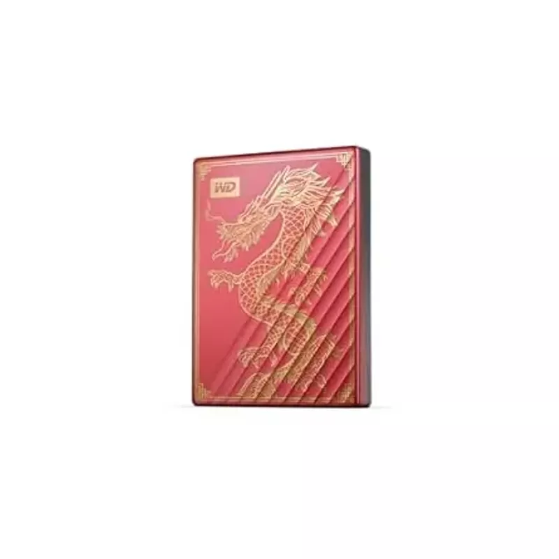 WD - My Passport Ultra Limited Edition Dragon 2TB External USB-C Portable Hard Drive - Red