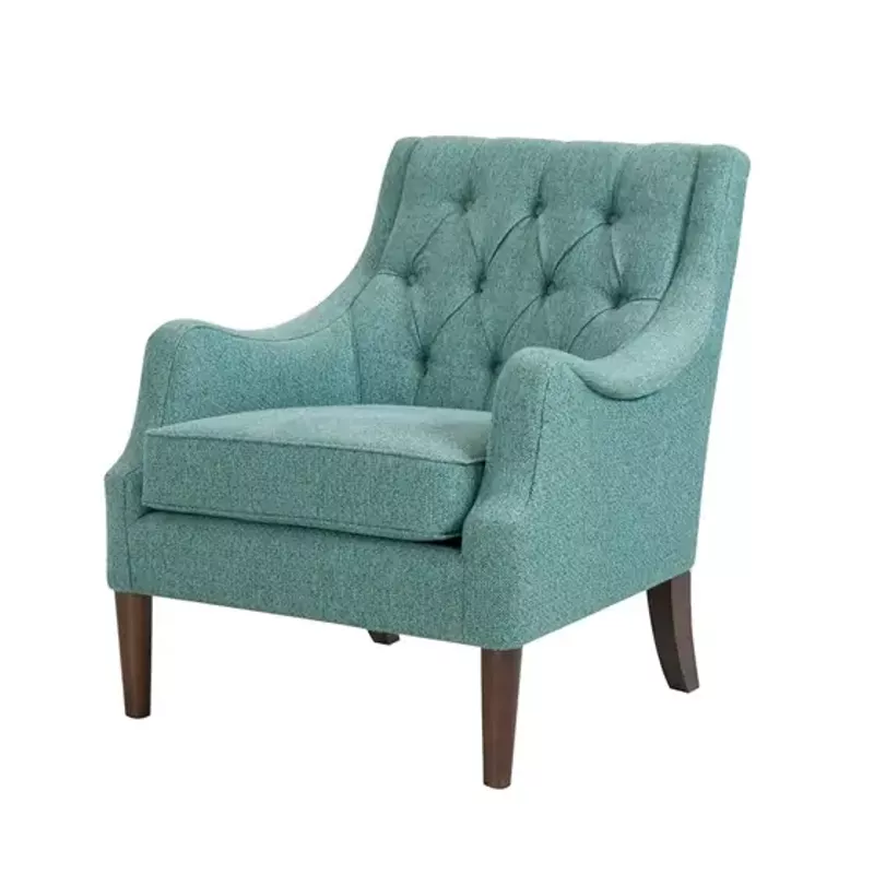 Rent to own Teal Qwen Button Tufted Accent Chair - FlexShopper