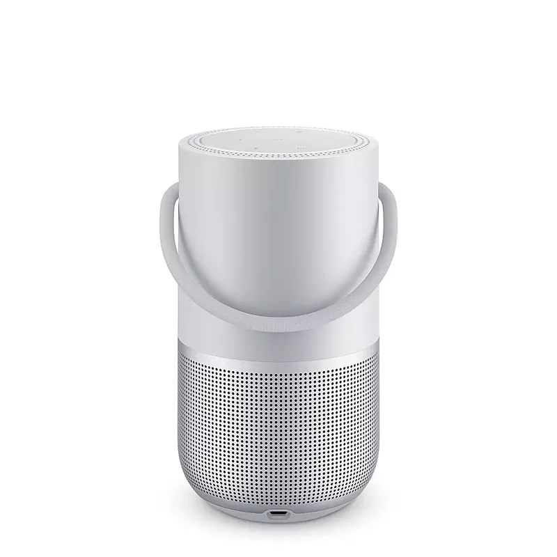 Bose - Portable Smart Speaker with built-in WiFi, Bluetooth, Google Assistant and Alexa Voice Control - Luxe Silver
