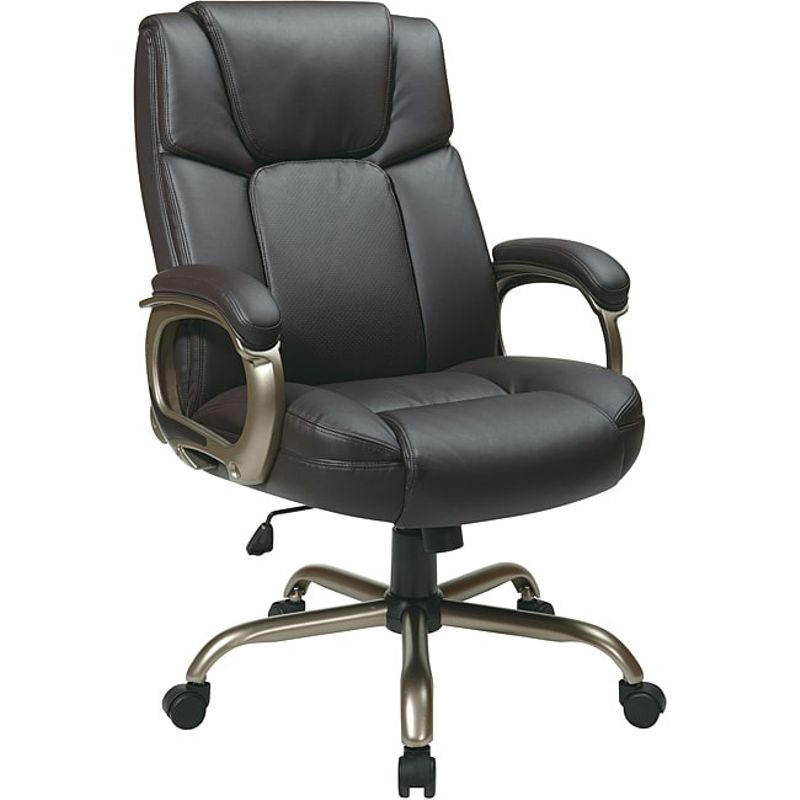 Office Star Executive Big Man's Espresso Eco Leather Chair - Exec Big Man's Chair - Espresso/Cocoa