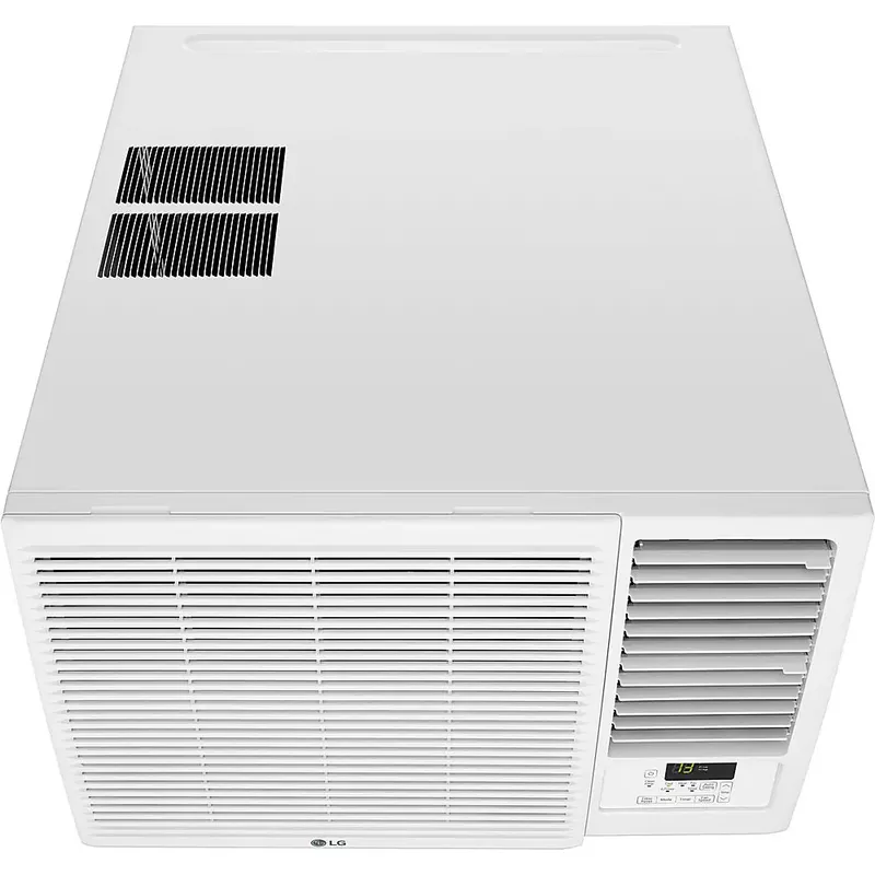 LG - 18,000 BTU 230V Window-Mounted Air Conditioner with 12,000 BTU Supplemental Heat Function - White