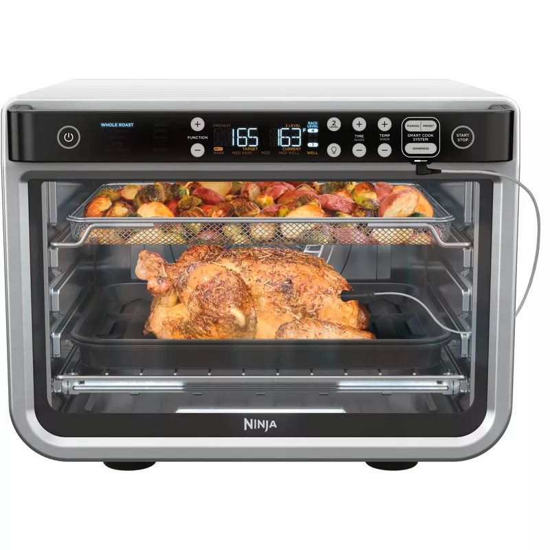 Ninja - Foodi 10-in-1 Smart XL Air Fry Oven, Countertop Convection Oven with Dehydrate & Reheat Capability - Stainless Silver