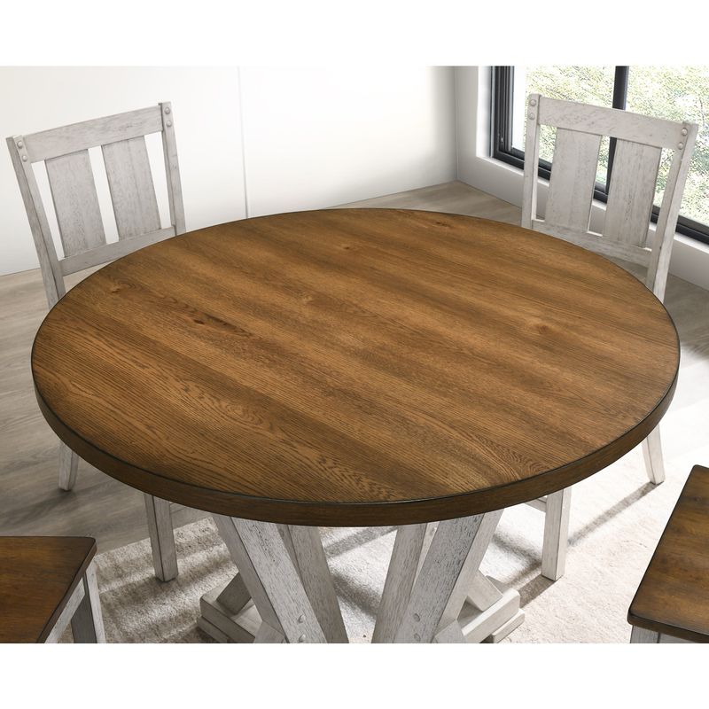 Furniture of America Theile Rustic Wood 5-piece Counter Dining Set - Light Oak