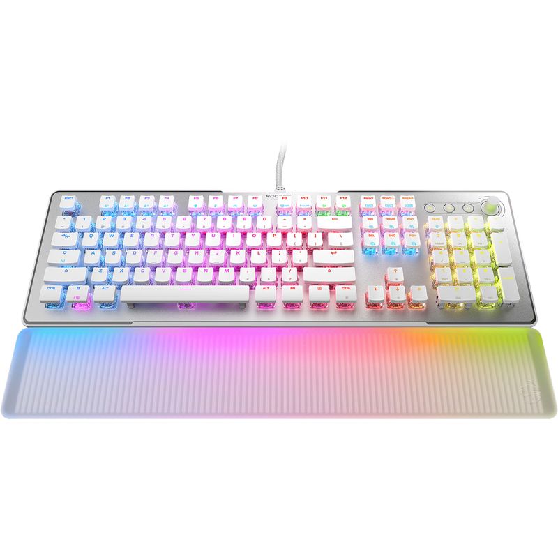 Front Zoom. ROCCAT - Vulcan II Max Full-size Wired Keyboard with Optical Titan Switch, RGB Lighting, Aluminum Top Plate and Palm Rest - Whit
