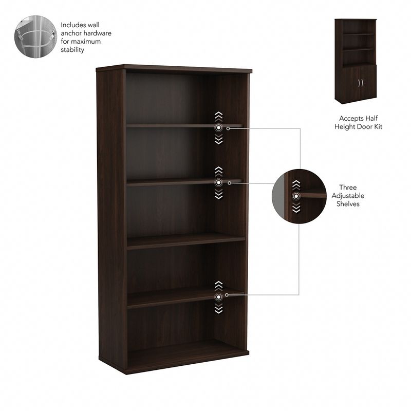 Rent to own Hybrid Tall 5 Shelf Bookcase by Bush Business Furniture ...