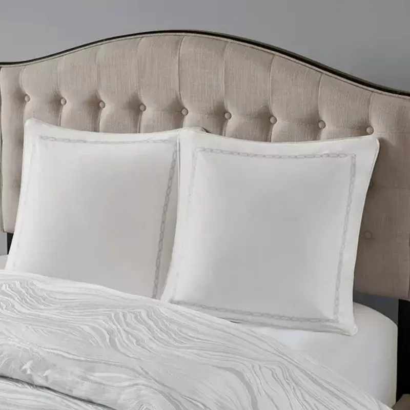 White Hollywood Glam Comforter Set Queen