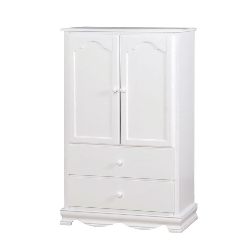 Furniture of America Jevi Farmhouse Solid Wood Youth Armoire - White