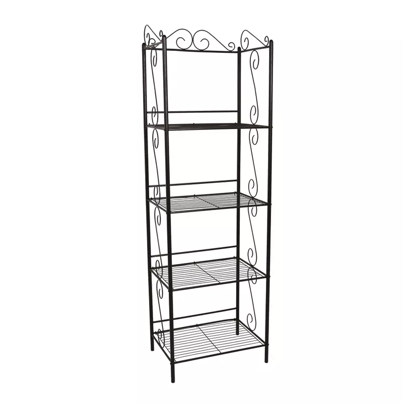 Bookshelf/ Bookcase/ Etagere/ 4 Tier/ 70"H/ Office/ Bedroom/ Metal/ Brown/ Traditional