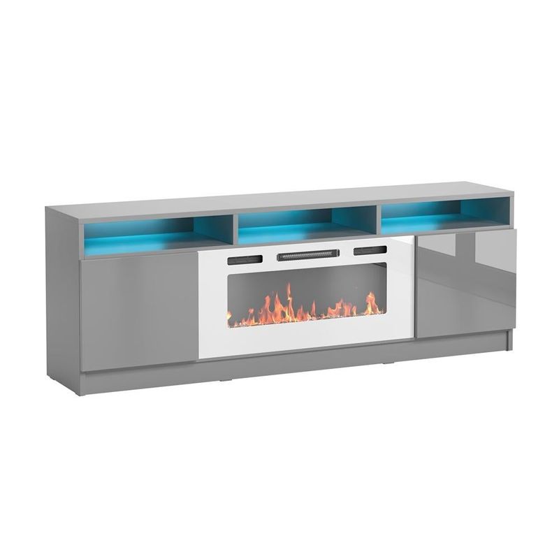 Reno WH05 Electric Fireplace Modern 63" TV Stand - Black