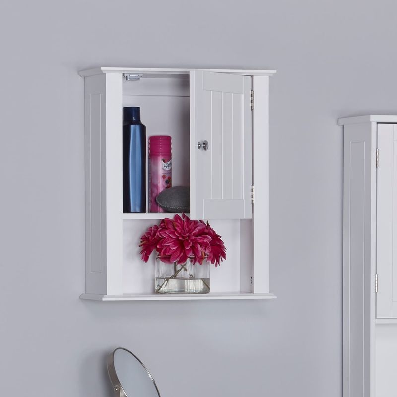 RiverRidge Ashland Collection with Single-Door Wall Cabinet - White