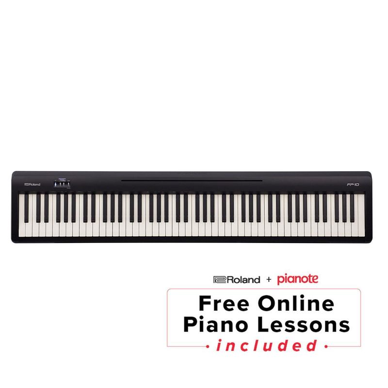 Roland FP-10 88-Key Digital Piano, Bundle with Keyboard Stand, Keyboard & Piano Bench, Sustain Pedal , Closed-Back Studio Monitor...
