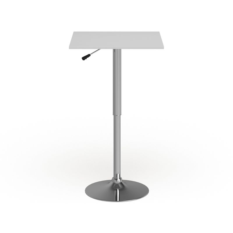 23.75" Square Adjustable White Wood Table (Adjustable Range 33" - 40.5") - 23.75"W x 23.75"D x 33" - 40.5"H - White