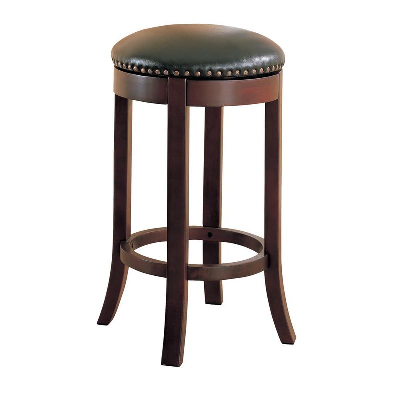 Swivel Bar Stools with Upholstered Seat Brown (Set of 2)