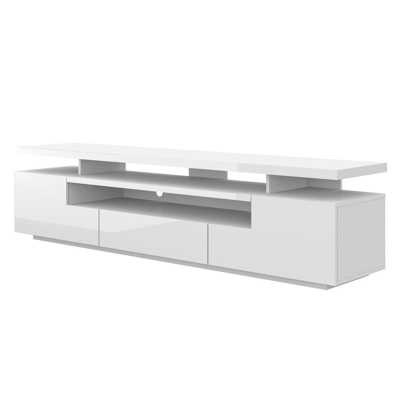 Strick & Bolton Sparkes 77-inch High Gloss TV Stand with LED Lights - White