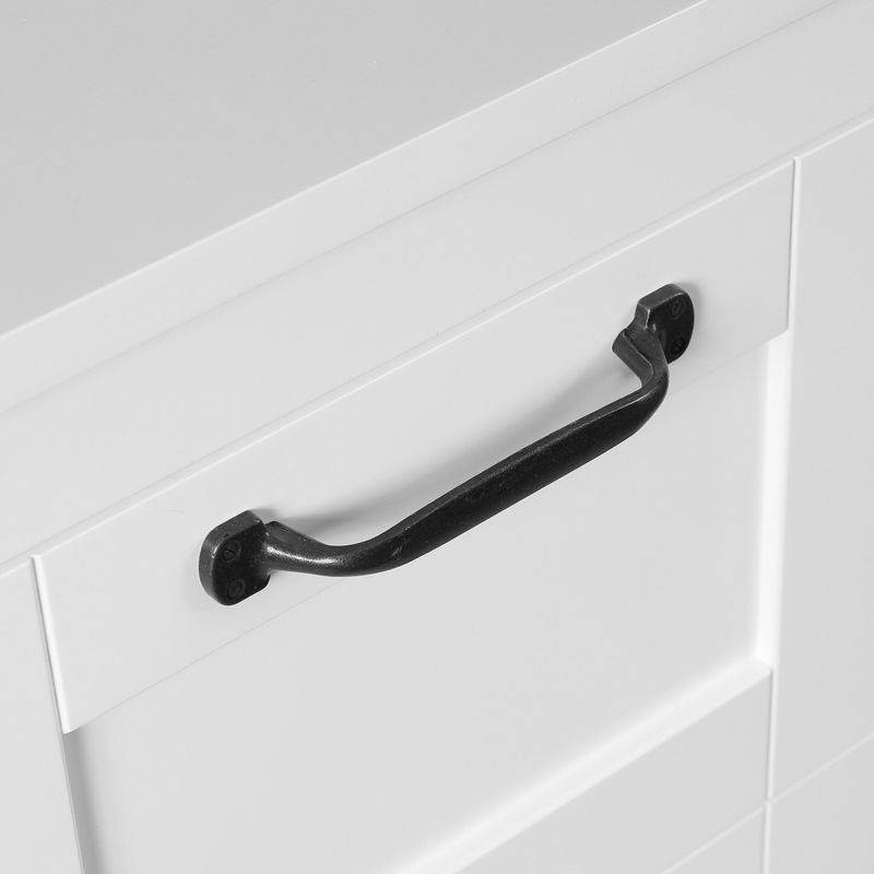 White MDF 1-Door Bathroom Accent Cabinet - White - Powder Coated
