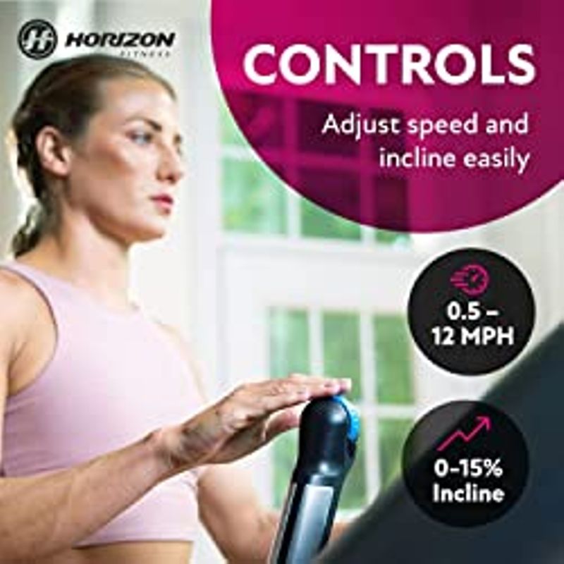 Horizon Fitness 7.4 at Studio Series Smart Treadmill with Bluetooth and Incline, Heavy Duty Folding Treadmill 350 lbs Weight Capacity,...