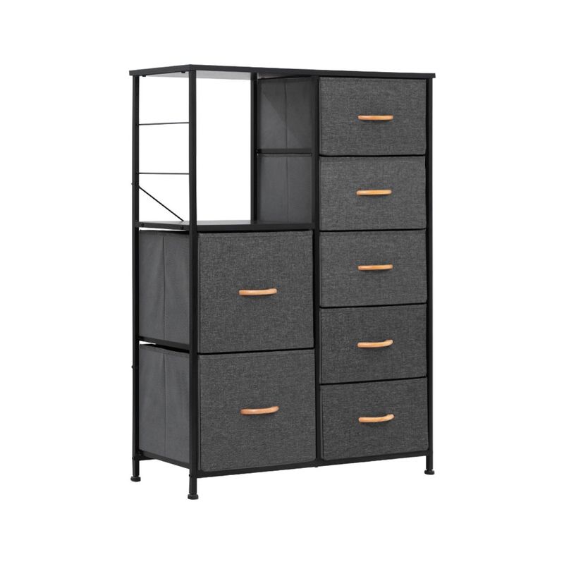 VredHom 7 Drawers Fabric Dresser Storage Organizer - Grey - 7-drawer