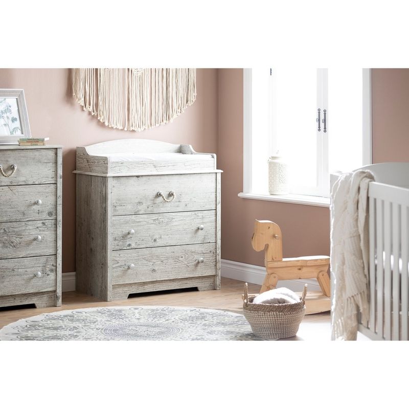 South Shore Aviron Changing Table with Drawers - seaside pine
