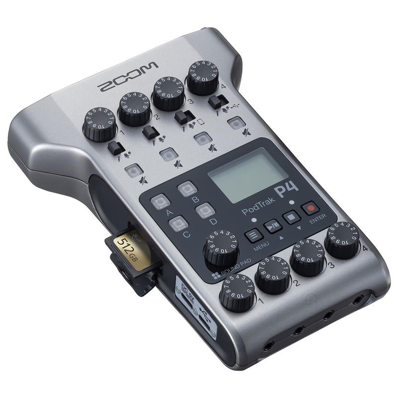 Zoom PodTrak P4 Podcast Recorder Bundle with Zoom ZDM-1 Podcast Mic and XLR Cable
