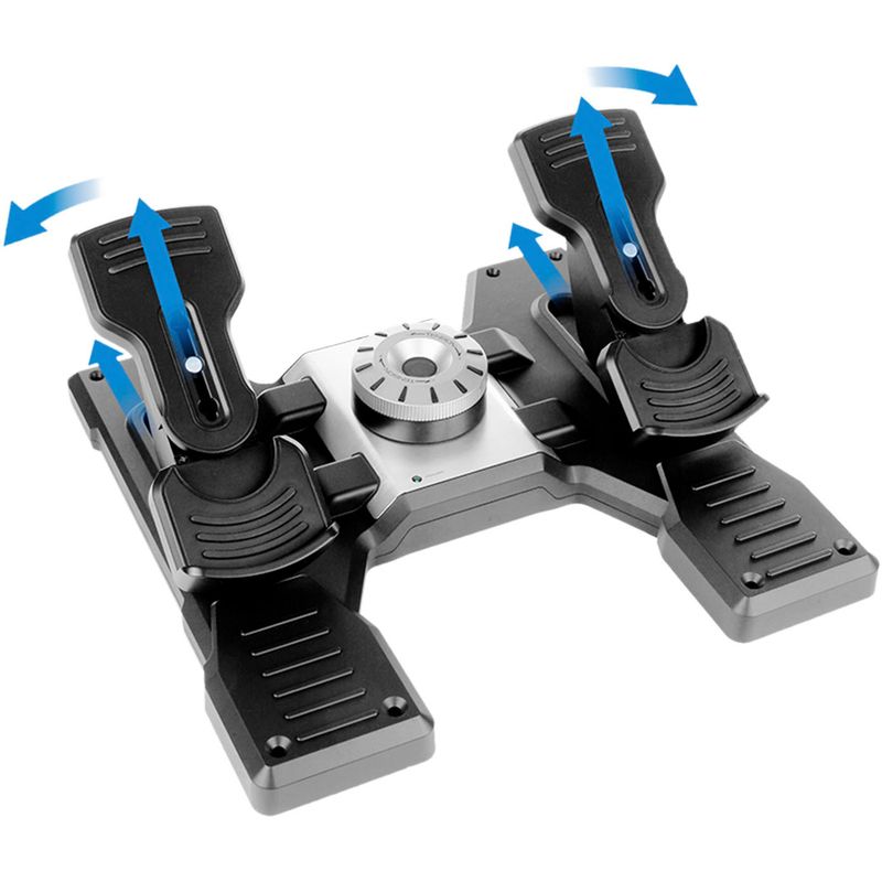 Alt View Zoom 12. Logitech - Pro Flight Rudder Pedals Gaming Controller for PC - Black