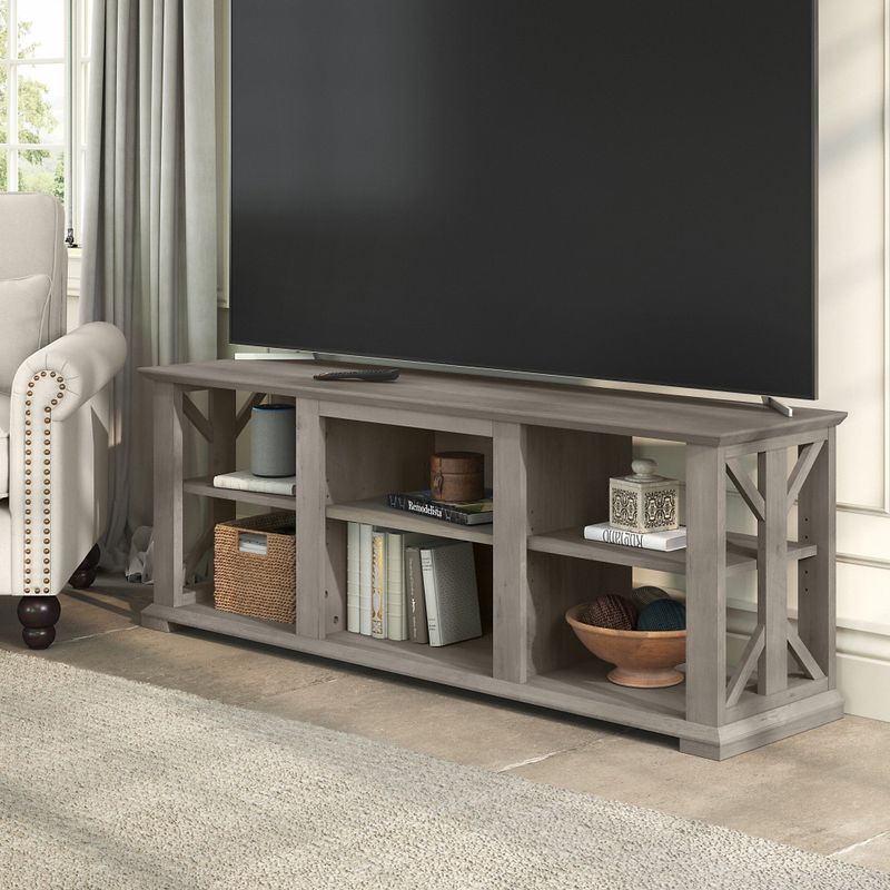 Homestead Farmhouse TV Stand for 70 Inch TV by Bush Furniture - Driftwood Gray