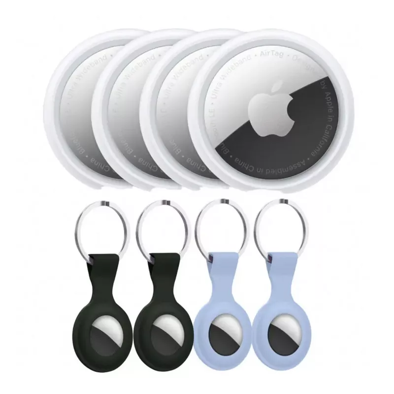 Apple Airtag 4 Pack Key Ring Black/Blue
