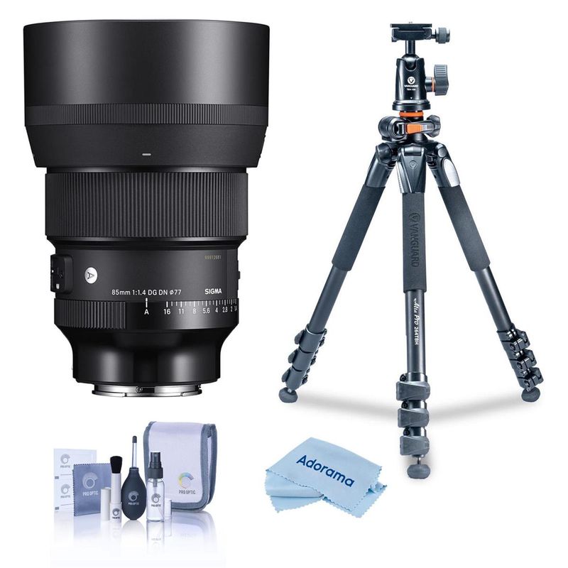 Sigma 85mm f/1.4 DG DN ART Lens for Sony E Bundle with Tripod and Accessories