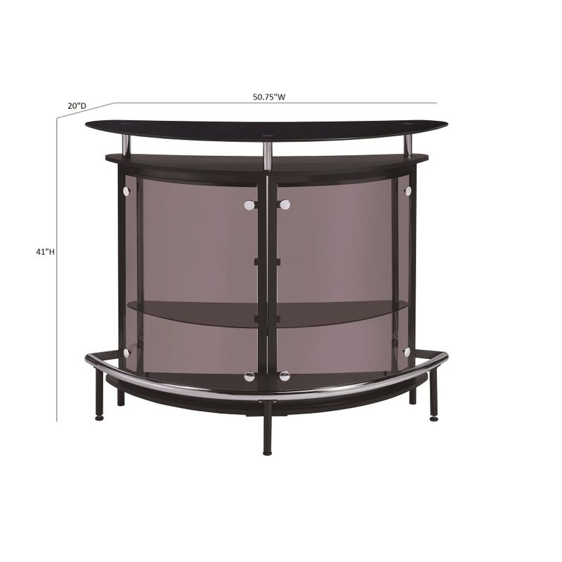 Coaster Furniture Amarillo Black and Chrome 2-tier Bar Unit - Black - Metal