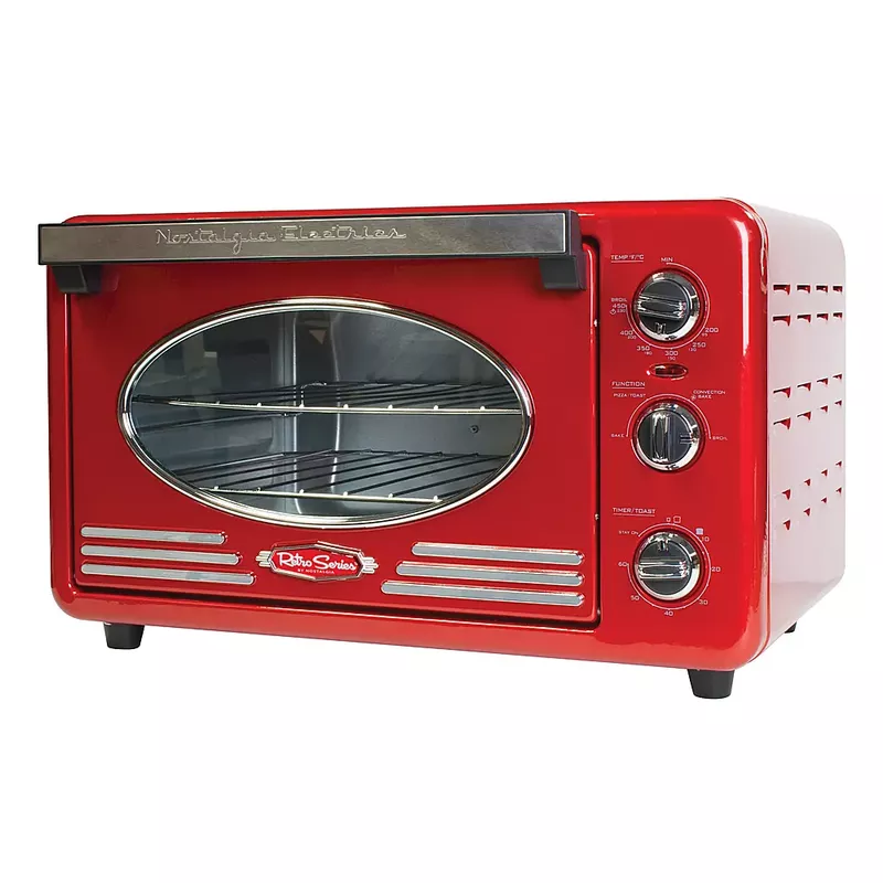 Nostalgia - RTOV2RR Retro 12-Slice Convection Toaster Oven - Retro Red