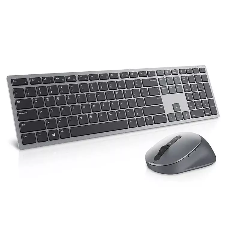 Dell - KM7321W Ergonomic Full-size Premier Multi-Device Wireless Keyboard and Mouse - Titan Gray