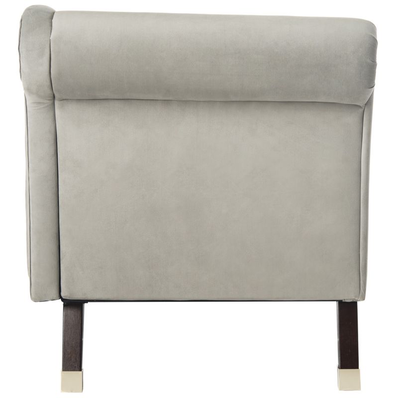 Safavieh Mid-Century Modern Caiden Velvet Grey Chaise With Pillow - FOX6284B