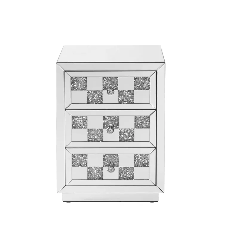 Rent to own ACME Noralie Accent Table, Mirrored & Faux Diamonds ...