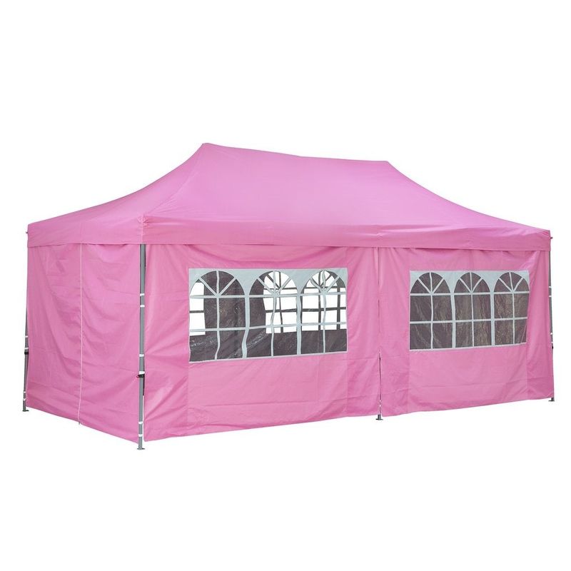 10x20 Ft Pop up Canopy Tent, Party Heavy Duty Instant Gazebo - Pink